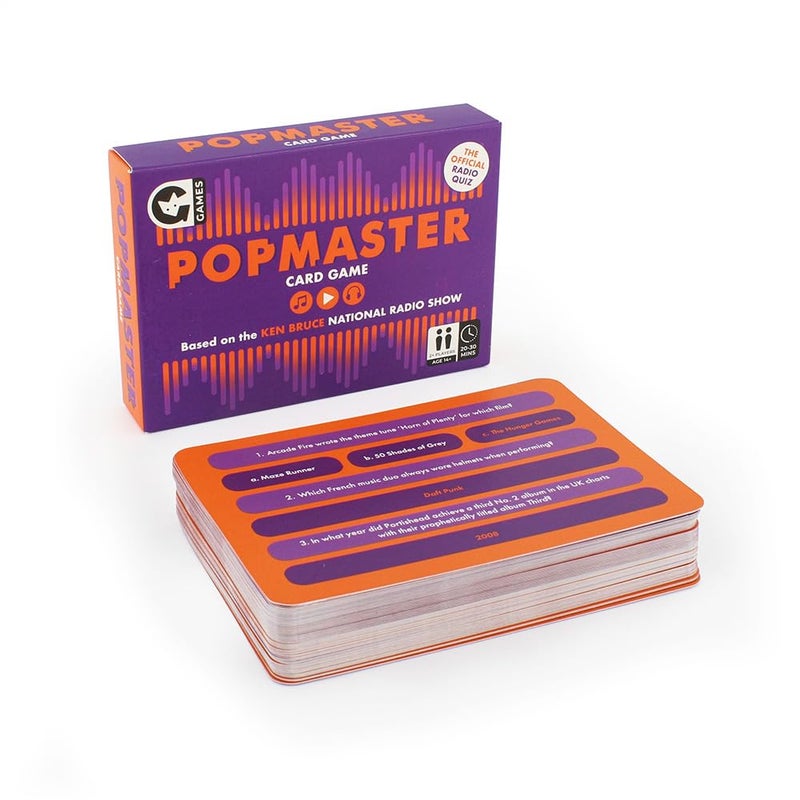Ginger Fox PopMaster BBC Radio 2 Quiz Card Game - Put Your Musical Knowledge to The Test in This Pop Themed Trivia Game - Image 1